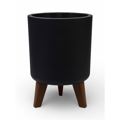 Кашпо для цветов «Флориан», 19 л, d=30 см, h=44.7 см, пластиковое, с автополивом, на ножках, серое