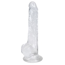 Прозрачный фаллоимитатор на присоске Lusty Jelly Dildo - 18 см.