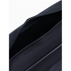 Косметичка дорожная на молнии с ручкой, с карманом, маленькая, чёрная