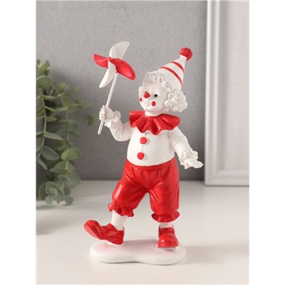 Фигурка полистоун «Клоун с ветерком», красно-белый, 10×7×18.5 см