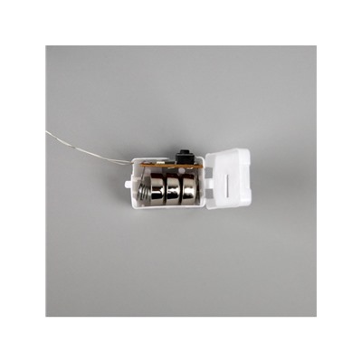 Гирлянда «Нить» 2 м роса с насадками «Цветы», IP20, нить серебристая, 20 LED, 4.6 В, батарейки AG13×3 (в комплекте), 3 режима, свечение тёплое белое