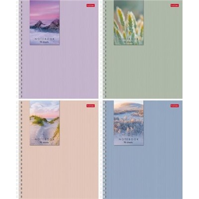Тетрадь  96л клетка на спирали "Прикосновение к природе" перфорация на отрыв многоцветный срез (086367) Хатбер