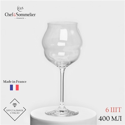Бокалы для вина Chef&Sommelier MACARON, 400 мл, хрустальное стекло, 6 шт.
