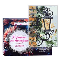 Картина по номерам 15х20 "Уличный фонарь" (13 цветов)