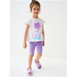 Комплект трикотажный для девочек: джемпер (футболка), брюки (легинсы укороченные)