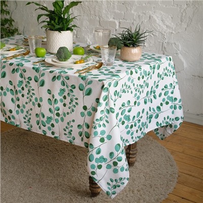 Скатерть Доляна «Эвкалипт» 149×110 см, 100% хлопок, рогожка 164 г/м²