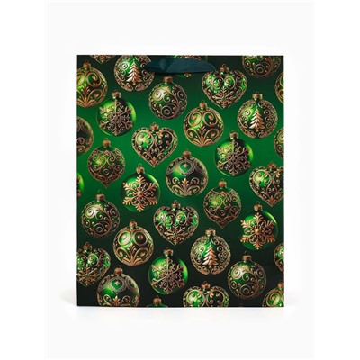 Пакет подарочный «Новогодний» 29×24×9 см, тиснение, конгрев, 3D-эффект