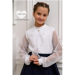 Блузка Олимпия длинный рукав (Белый)