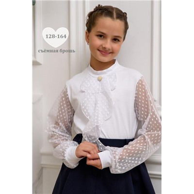 Блузка Олимпия длинный рукав (Белый)