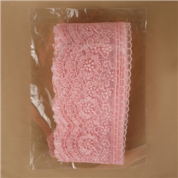 Кружево на сетке, 85 мм, 11±1 м, нежно-розовое