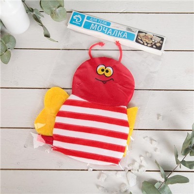 Мочалка-варежка детская для купания Доляна «Пчёлка», цвет МИКС