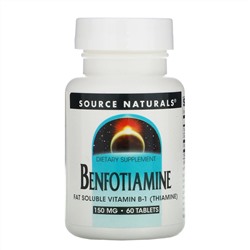 Source Naturals, Бенфотиамин, 150 мг, 60 таблеток