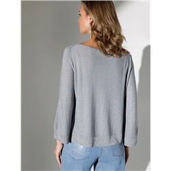 Джемпер свободный тонкой вязки из вискозы с люрексом