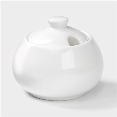 Сахарница с крышкой Wilmax, 210 мл, фарфор, белая