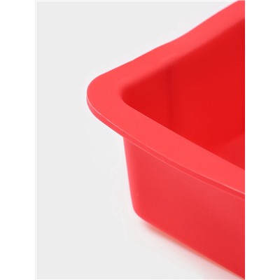 Форма для выпечки Доляна «Хлеб», силикон, 16.7×8.5×4.8 см, внутр.размер 14.7×6.5 см, красная