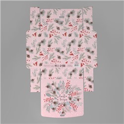 Коробка подарочная новогодняя складная «Новогодняя ботаника», 20×18×5 см, Новый год