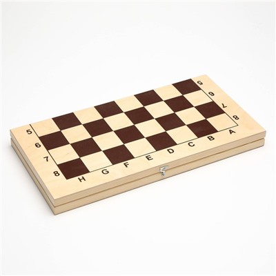 Шашки деревянные, настольная игра, с доской 43×43 см, с подклейкой, d=2.8 см