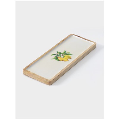 Блюдо прямоугольное «Лимоны», 41×15 см, дерево манго