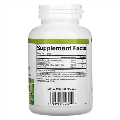 Natural Factors, Turmeric with Black Pepper Extract, 300 mg, 120 Vegetarian Capsules