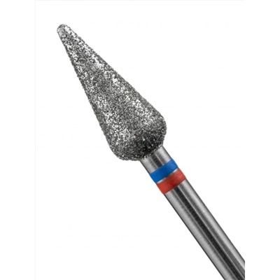 MANITA Фреза алмазная капля большая для аппаратного маникюра 866.104.260.125.050 ФАК-5.0 12,5 М-С, сине-красная насечка, ø 5,0 мм, 5 шт. 28371