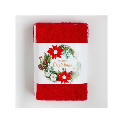 Набор махровых полотенец «Этель» Merry christmas, 30×30 см - 3 шт., 340 г/м², хлопок 100%