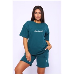 Костюм женский с шортами 46620 (Изумрудный)