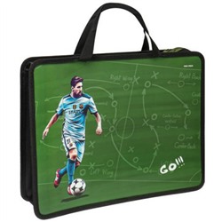 Папка пластиковая А4 на молнии с ручками 33,4х26х8 см "STAR FOOTBALL" П-0002 Проф-Пресс