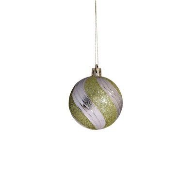 Ёлочные игрушки «Адель» диско, шары новогодние, d=6 см, набор 9 шт., зелёный/золото