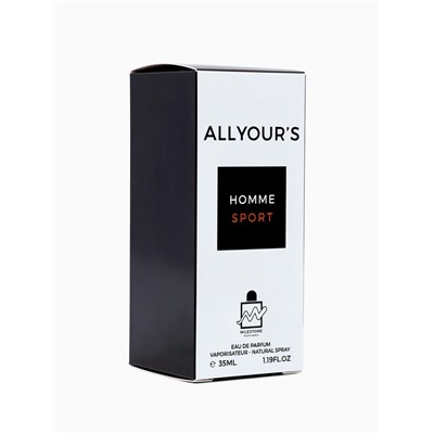 Парфюмерная вода мужская ALL YOUR'S HOMME SPORT, 35 мл (мотив Allure Homme Sport Chanel)