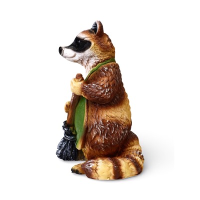 Садовая фигура из полистоуна «Енот с метлой», 26×24×38 см