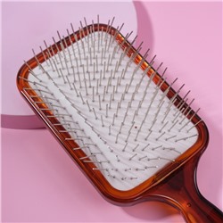 Расчёска массажная, широкая, 9×24.5 (±1) см, янтарная