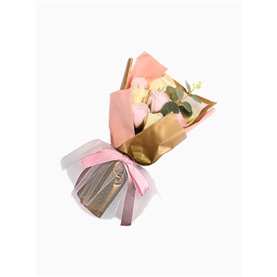 УЦЕНКА Набор из 9 премиальных роз, белые и розовые с коробкой