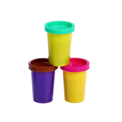 Набор для игры с мягким пластилином «Зверятки», 3 баночки с массой для лепки, 5 предметов