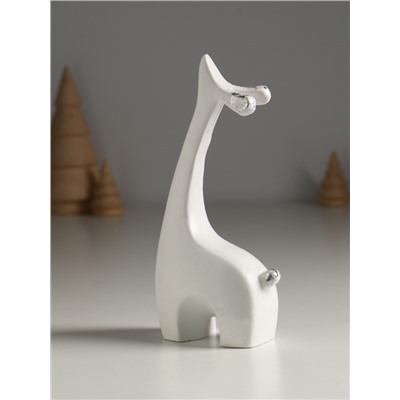 Фигурка «Оленёнок», 17.5×8.5×4.5 см, белый с посеребрением