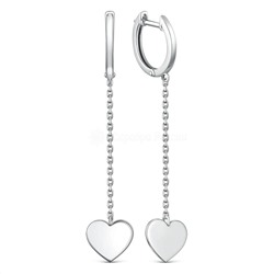 Кольцо из серебра родированное - Сердце 925 пробы 10-1145