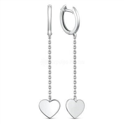 Кольцо из серебра родированное - Сердце 925 пробы 10-1145