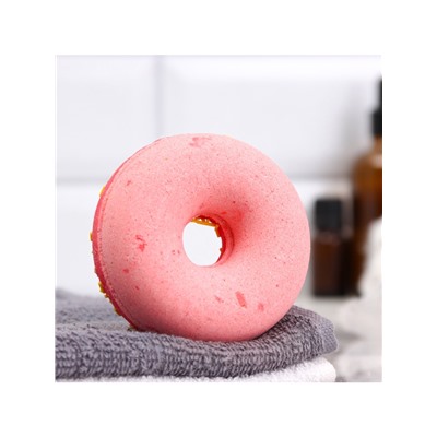 Бомбочка для ванн «красный пончик с кокосовой посыпкой» 85 г