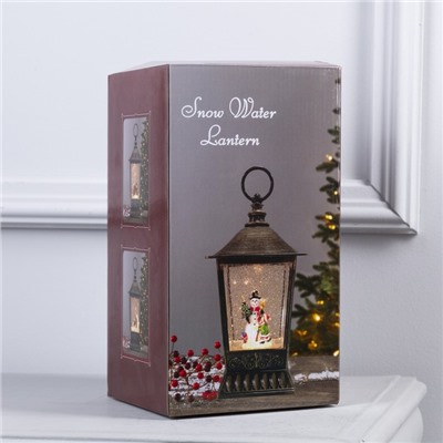 Светодиодная фигура «Фонарь с домиком» 12×24×12 см, пластик, батарейки ААх3 (не в комплекте), USB, свечение тёплое белое