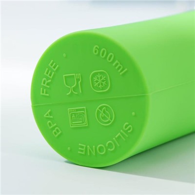 Бутылка для воды «Сайли», 450 мл (корпус из силикона), цвет МИКС