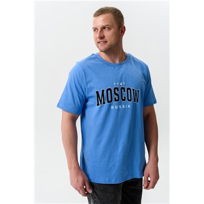 Футболка мужская 8503 (Голубой_москва)