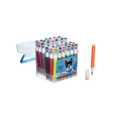 УЦЕНКА Фломастеры 36 цветов, с печатью, вентилируемый колпачок, МИКС