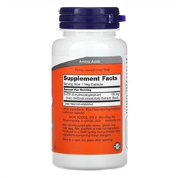 Now Foods, 5-гидрокситриптофан, 100 мг, 60 вегетарианских капсул
