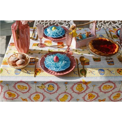 Скатерть «Доляна. Пасха», 145×144 см, 100% хлопок, рогожка, 164 г/м²