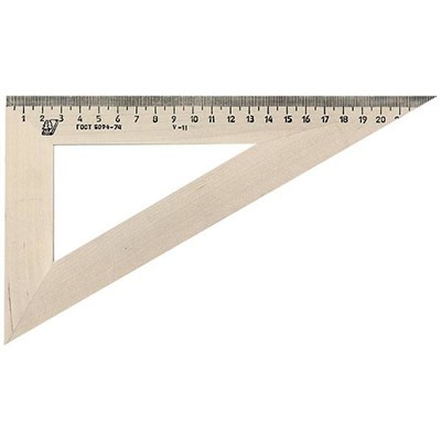 Угольник 30 градусов х 23 см деревянный С137 Красная звезда