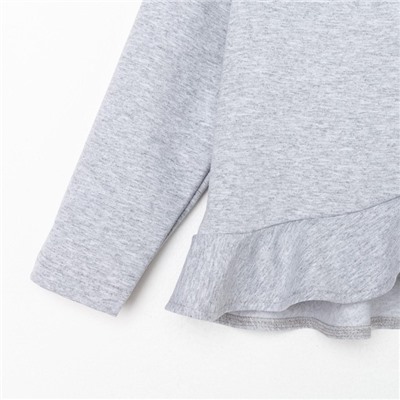 Свитшот для девочки с воланом KAFTAN: Basic line, серый, размер 34 (122-128 см)