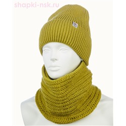 18-76-L Комплект для девочки флис (колпак+снуд) (52-54)