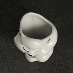 Стакан под зубную щётку «Кошка», 8×10×12 см, фарфор