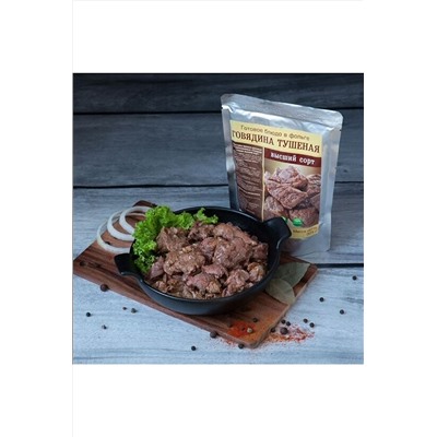 Говядина тушеная богатырская высший сорт, реторт-пакет 325г ЭКОПРОДУКТЫ, 1190797