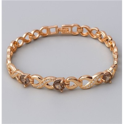 Браслет женский на руку Дубайское золото покрытие позолота, вставка: фианит, арт.314.950