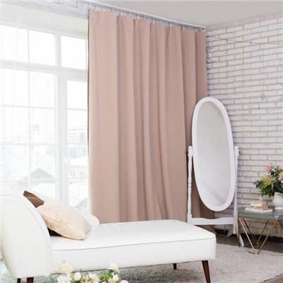 Штора блэкаут портьерная «Этель», 130×300 см, бежевая